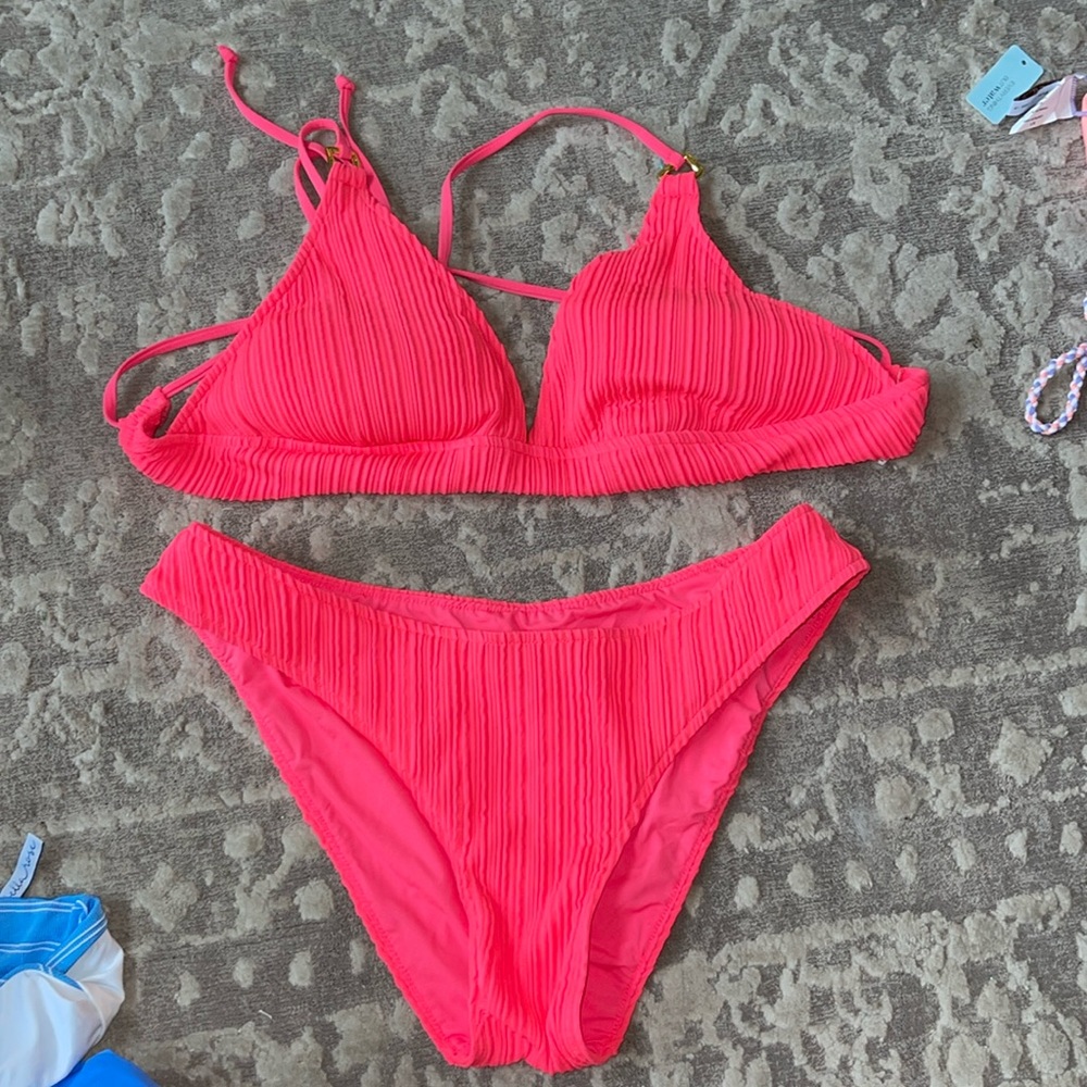 BECCA Neon Pink Bikini size L